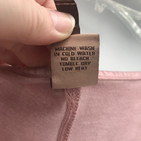 XCVI Tunic Top Womens Large Pink Cold Shoulder Short Sleeve Asymmetric Hem - Picture 6 of 9